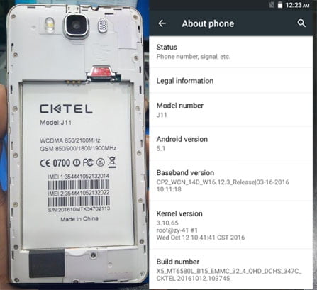 Cktel J11 Flash File without password