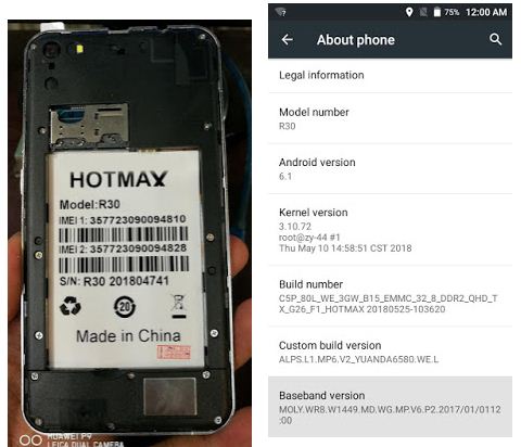 Hotmax R30 flash file without password