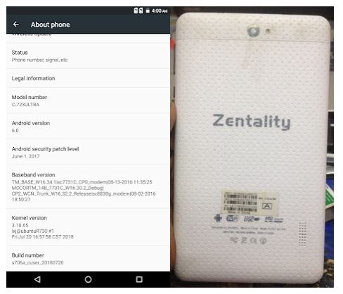 Zentality C-723 Ultra Flash File wothout password