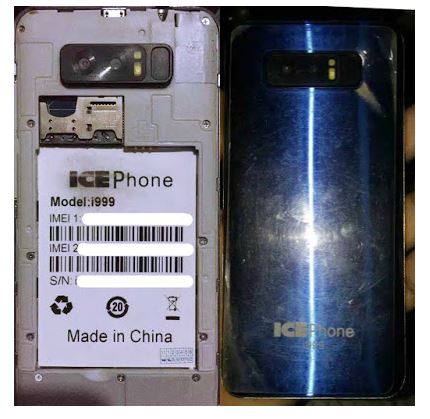 Ice Phone i999 flash file without password