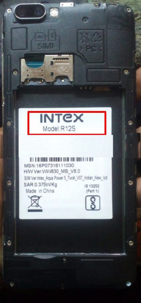 Intex R12s flash file without password