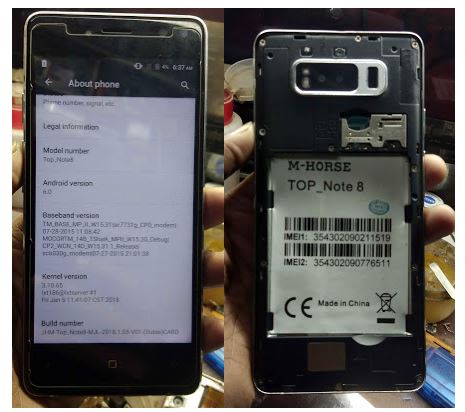 M-HORSE Top Note 8 Flash File Without password