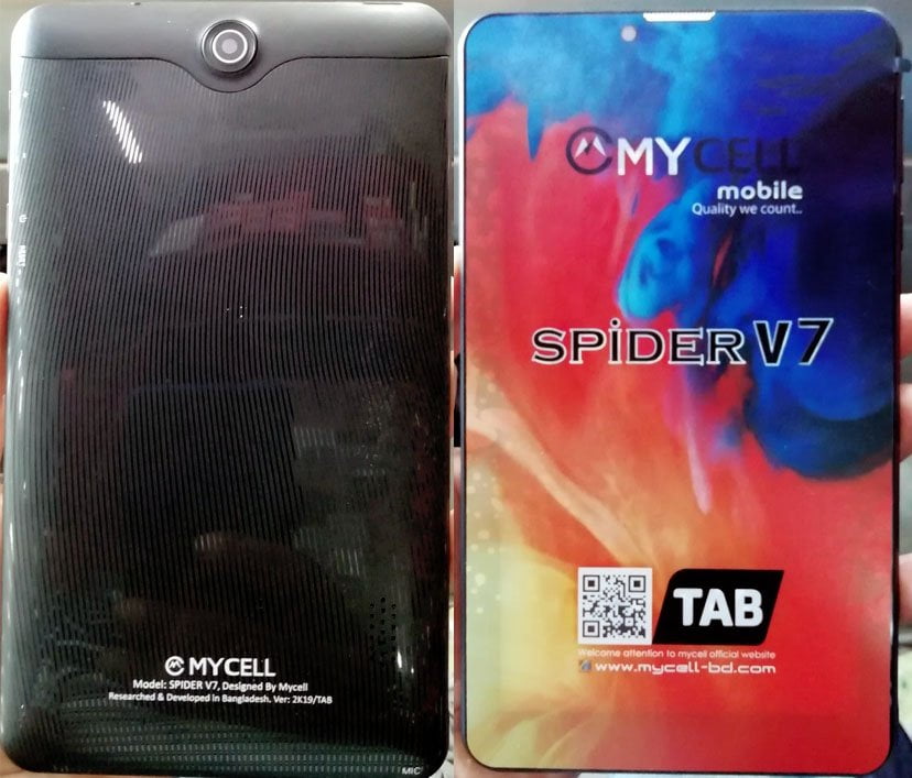  you lot volition discovery the official link to download Mycell Spider V Mycell Spider V7 Flash File All Version Firmware Download