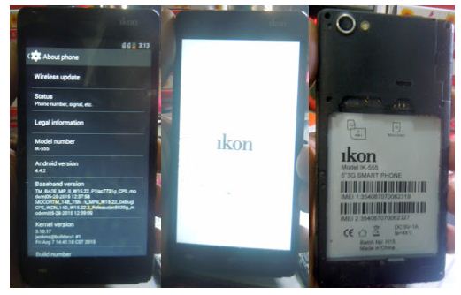 ikon ik-555 Flash File without password