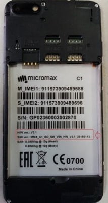 Micromax C1 flash file firmware,