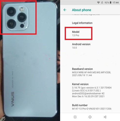 Vnus 13 Pro Flash File firmware