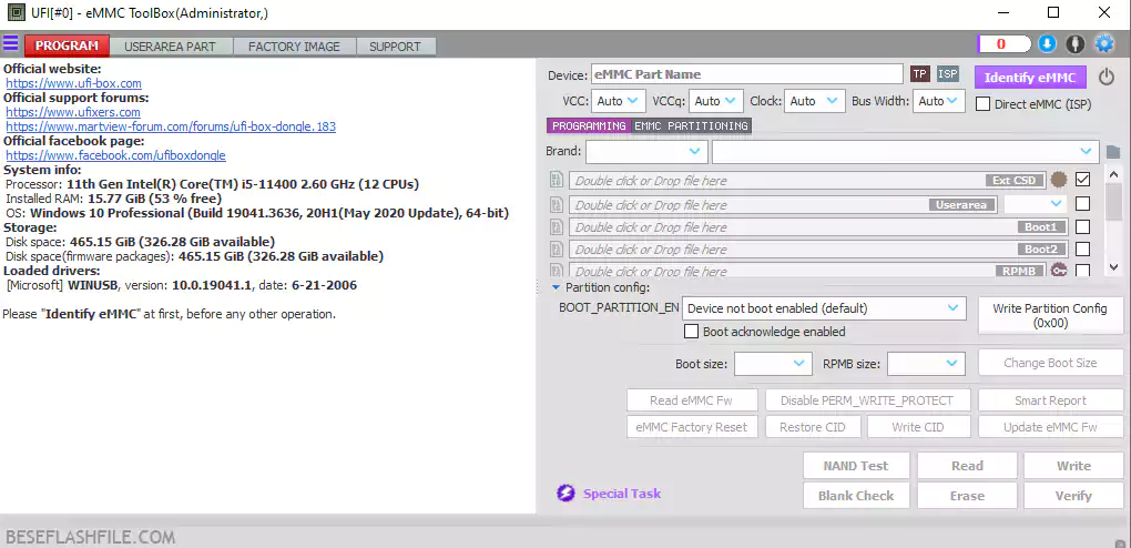 UFI eMMC ToolBox Setup File