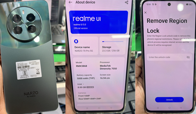 Realme Narzo 70 Pro RMX3868 Region Locked Unlock File